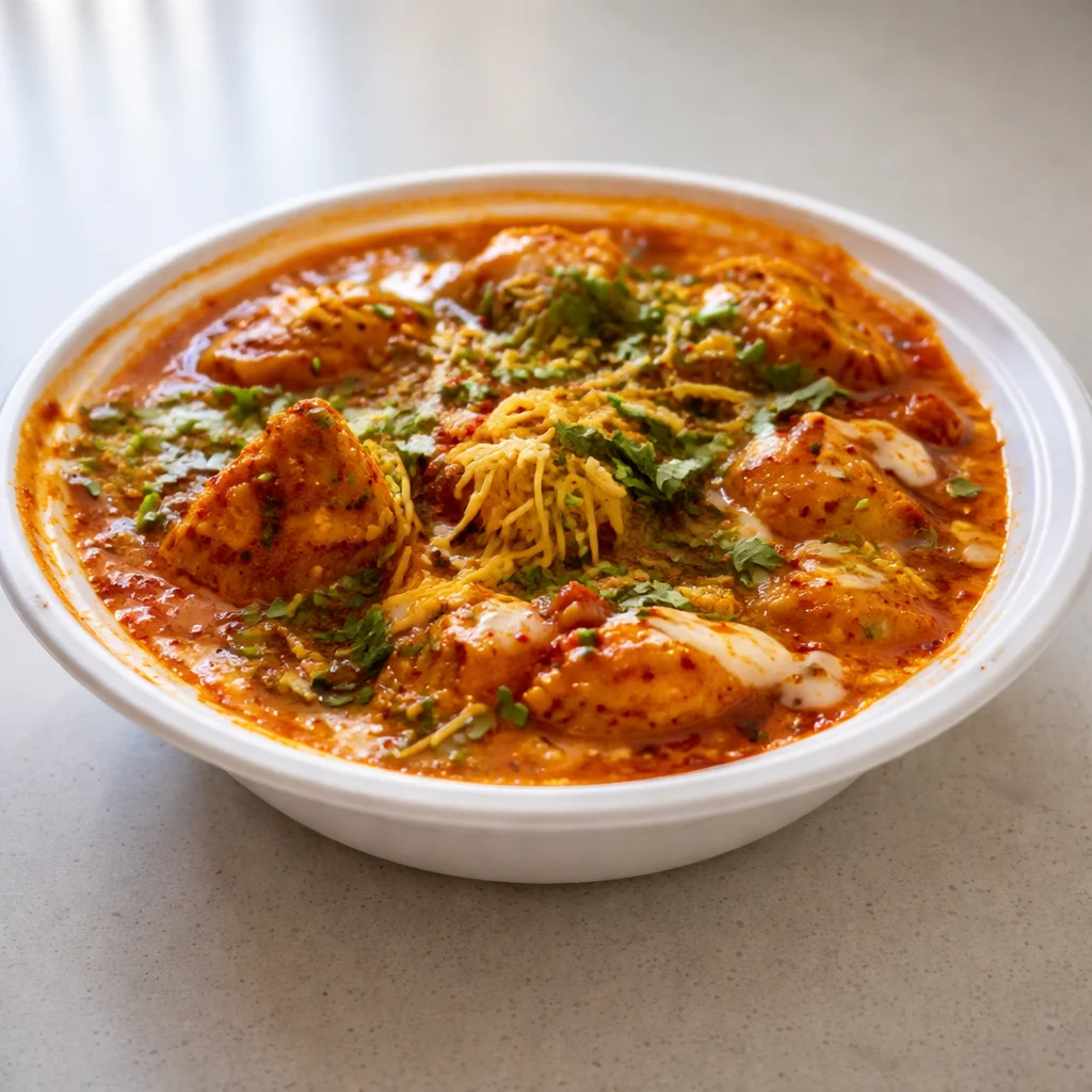 Samosa Chaat at Petu Indian Curry & Kabab